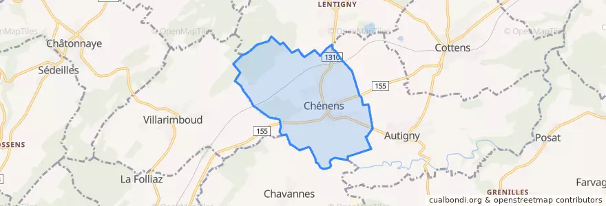 Mapa de ubicacion de Chénens.