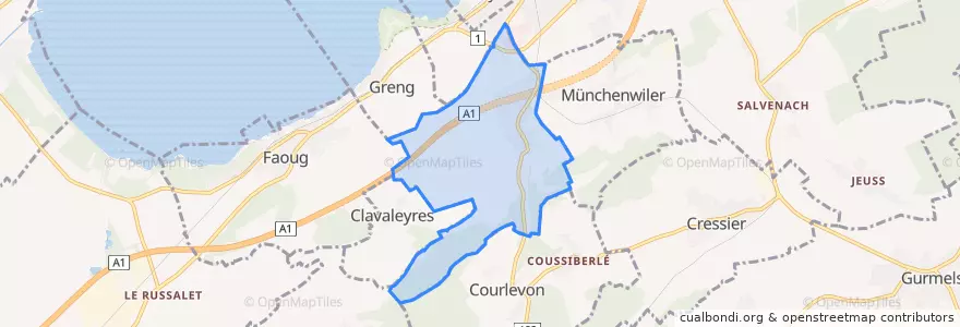 Mapa de ubicacion de Courgevaux.