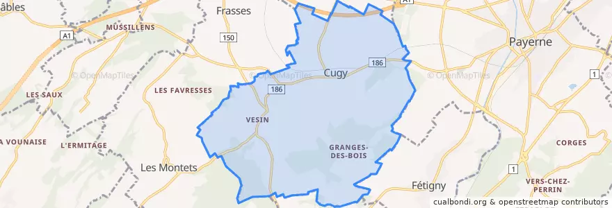 Mapa de ubicacion de Cugy (FR).