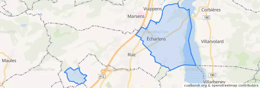 Mapa de ubicacion de Echarlens.