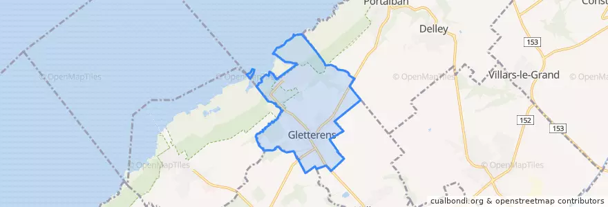 Mapa de ubicacion de Gletterens.