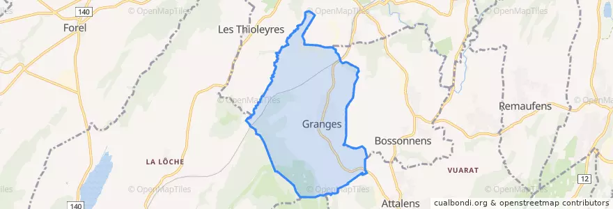 Mapa de ubicacion de Granges (Veveyse).