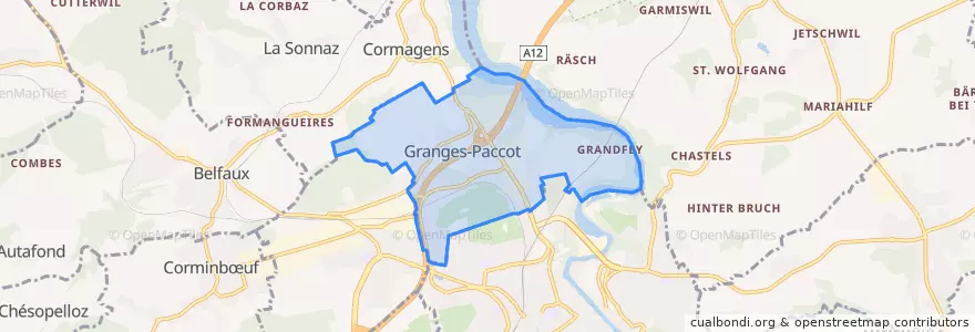 Mapa de ubicacion de Granges-Paccot.