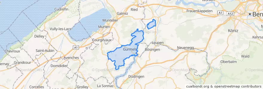 Mapa de ubicacion de Gurmels.