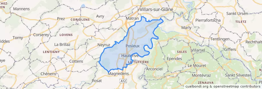 Mapa de ubicacion de Hauterive (FR).