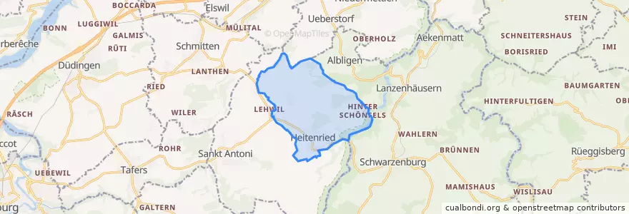 Mapa de ubicacion de Heitenried.