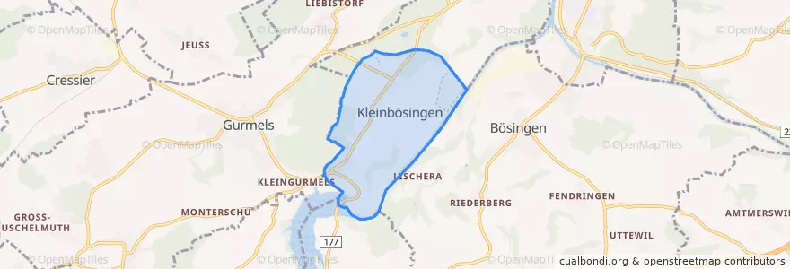 Mapa de ubicacion de Kleinbösingen.