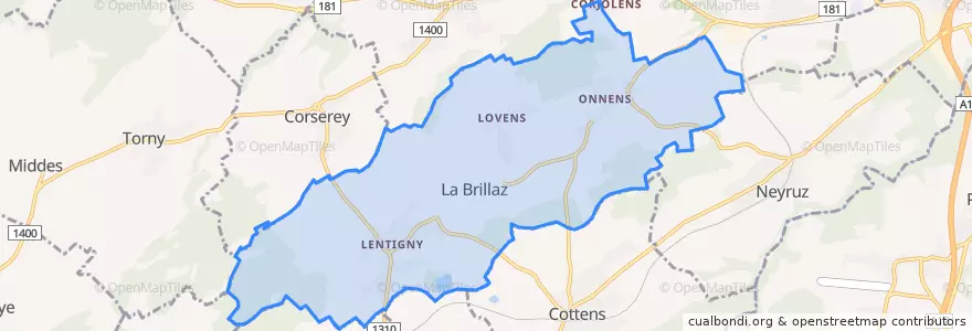 Mapa de ubicacion de La Brillaz.