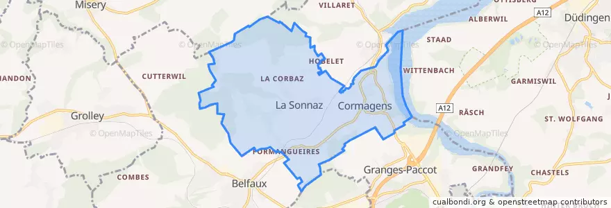 Mapa de ubicacion de La Sonnaz.