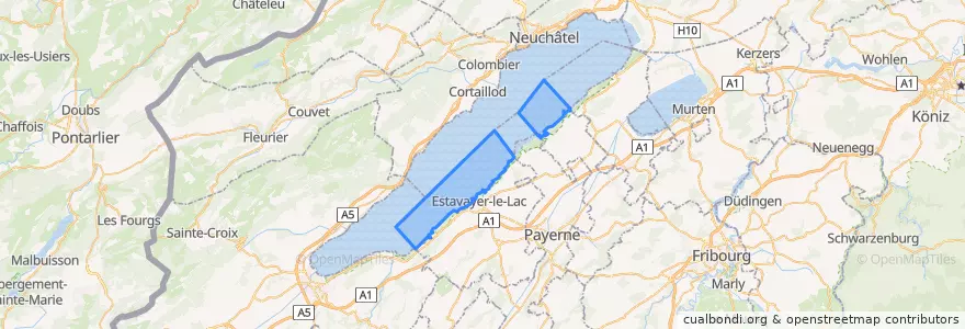 Mapa de ubicacion de Lac de Neuchâtel (FR).