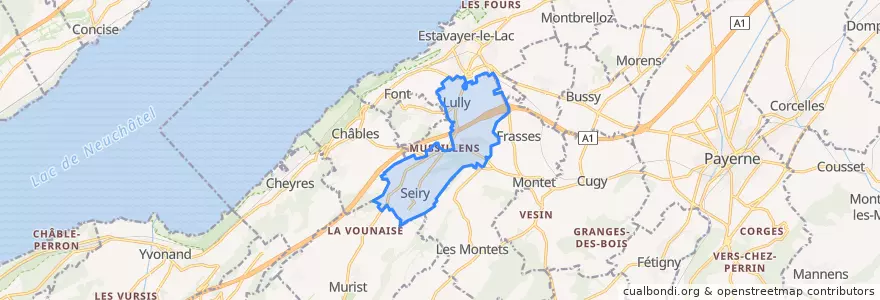 Mapa de ubicacion de Lully (FR).
