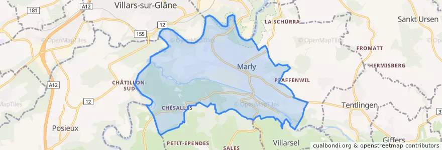 Mapa de ubicacion de Marly.