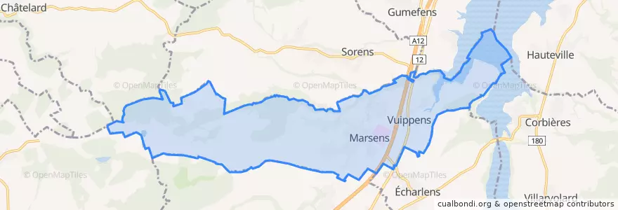 Mapa de ubicacion de Marsens.