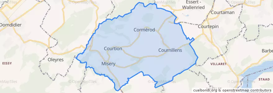 Mapa de ubicacion de Misery-Courtion.