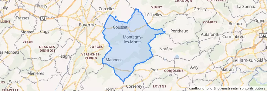 Mapa de ubicacion de Montagny (FR).