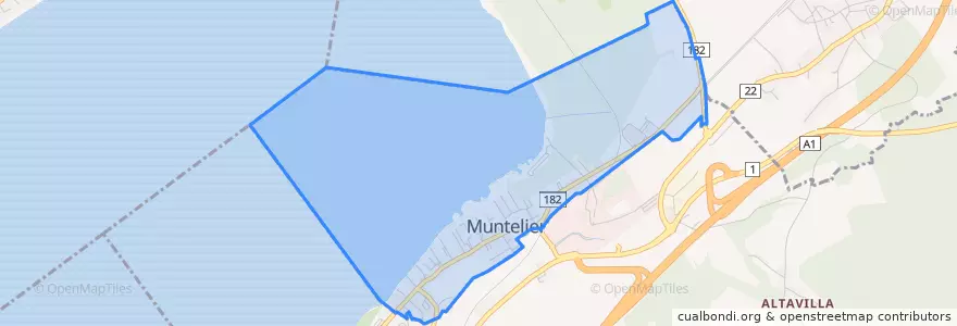 Mapa de ubicacion de Muntelier.