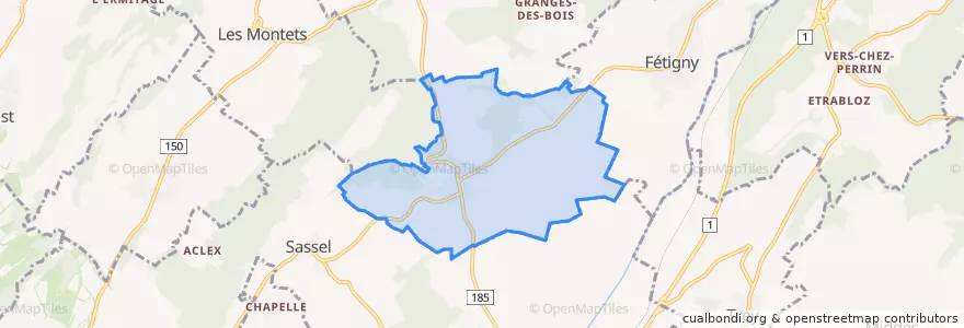 Mapa de ubicacion de Ménières.
