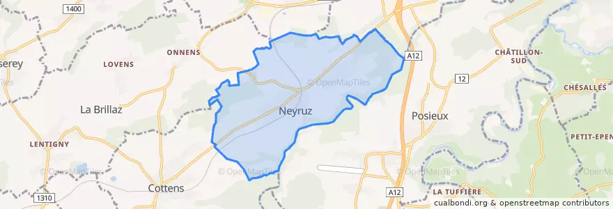 Mapa de ubicacion de Neyruz (FR).