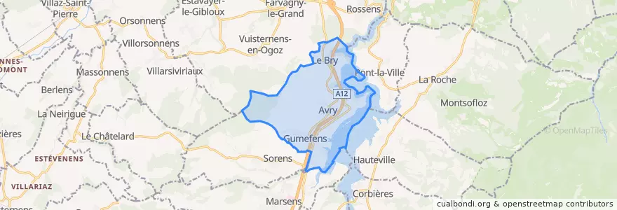 Mapa de ubicacion de Pont-en-Ogoz.