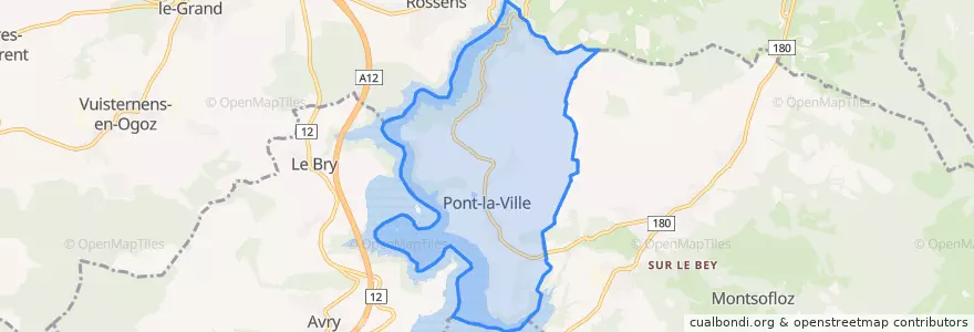 Mapa de ubicacion de Pont-la-Ville.