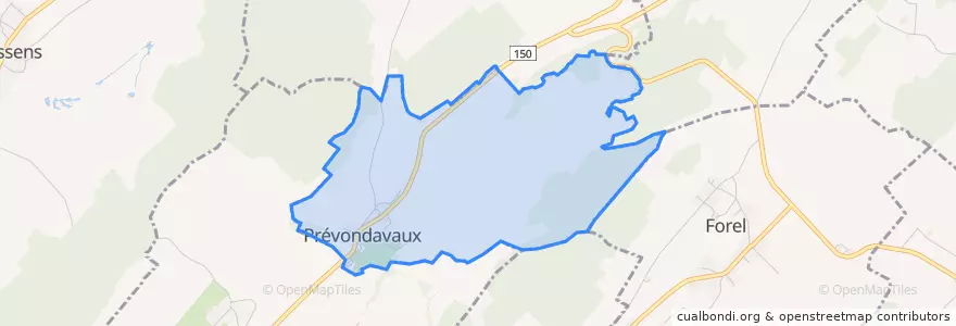 Mapa de ubicacion de Prévondavaux.
