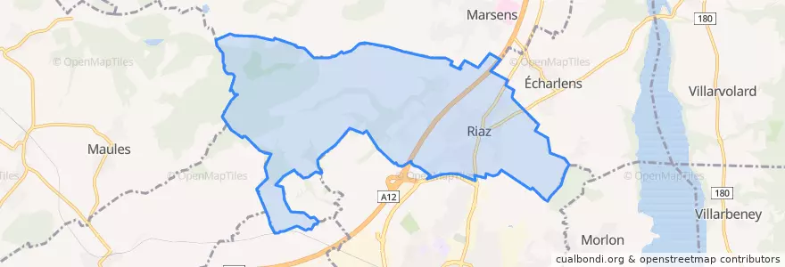Mapa de ubicacion de Riaz.