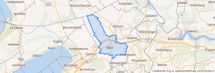 Mapa de ubicacion de Ried bei Kerzers.