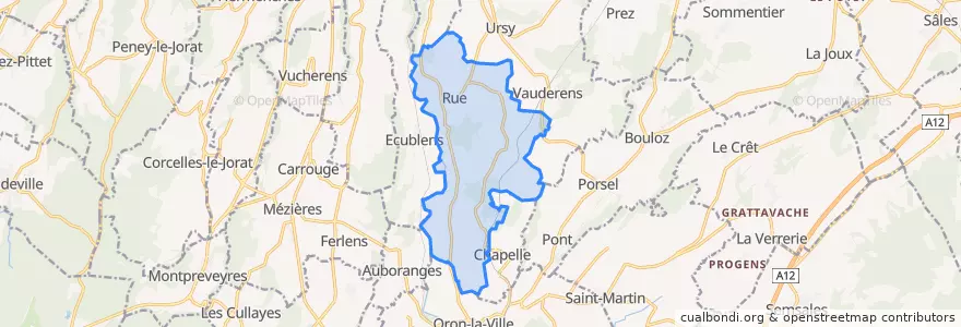 Mapa de ubicacion de Rue.