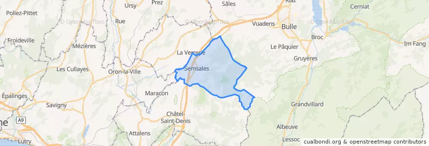 Mapa de ubicacion de Semsales.