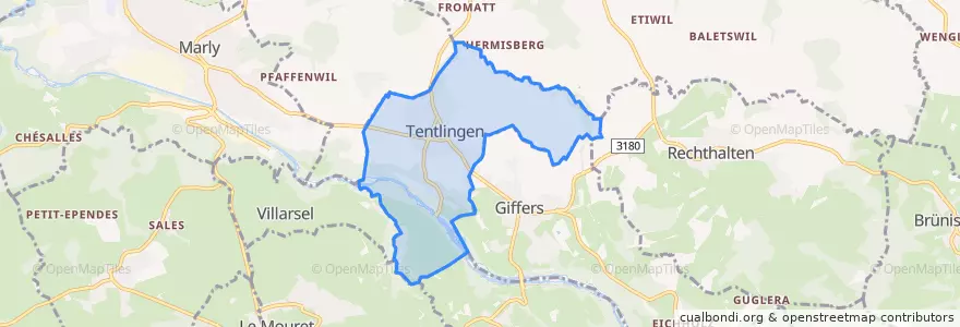 Mapa de ubicacion de Tentlingen.