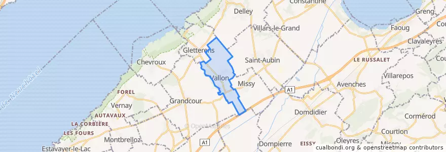Mapa de ubicacion de Vallon.