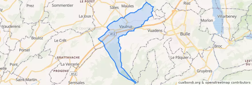 Mapa de ubicacion de Vaulruz.