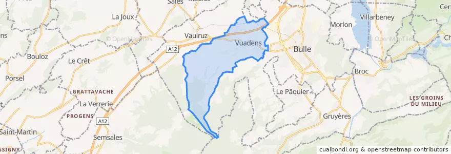 Mapa de ubicacion de Vuadens.