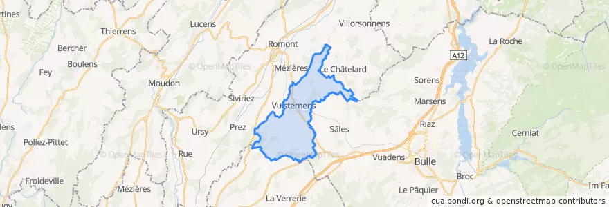 Mapa de ubicacion de Vuisternens-devant-Romont.