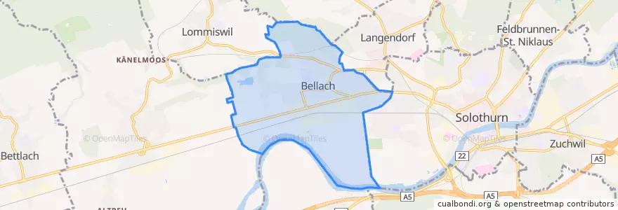Mapa de ubicacion de Bellach.