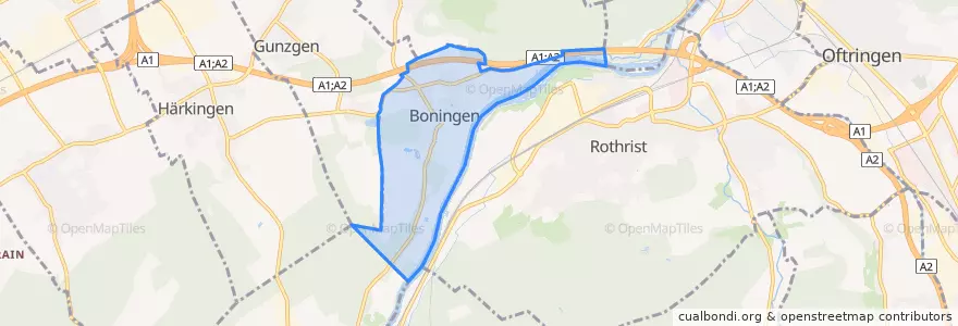 Mapa de ubicacion de Boningen.