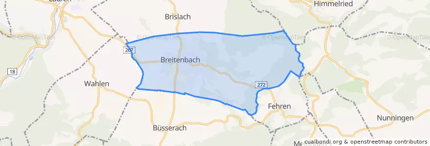 Mapa de ubicacion de Breitenbach.