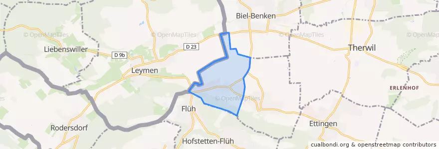 Mapa de ubicacion de Bättwil.
