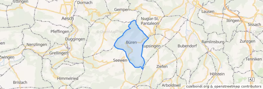 Mapa de ubicacion de Büren (SO).