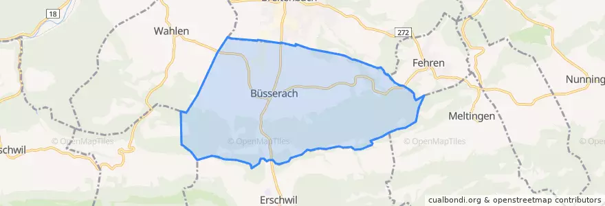 Mapa de ubicacion de Büsserach.