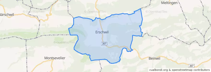 Mapa de ubicacion de Erschwil.