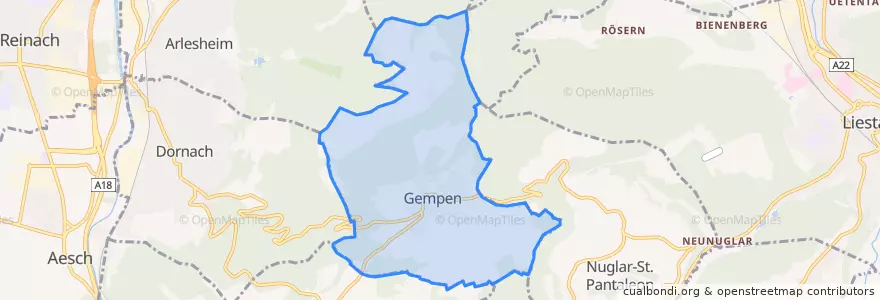 Mapa de ubicacion de Gempen.