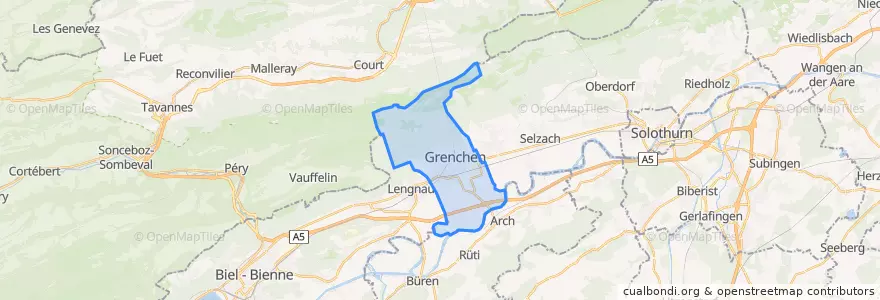 Mapa de ubicacion de Grenchen.