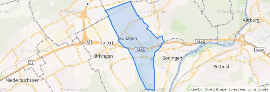 Mapa de ubicacion de Gunzgen.