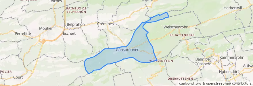 Mapa de ubicacion de Gänsbrunnen.