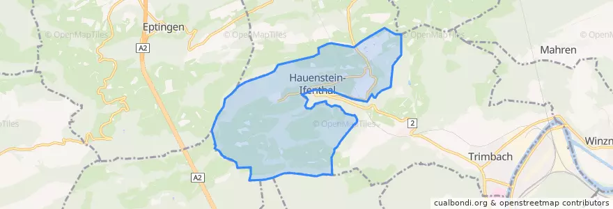 Mapa de ubicacion de Hauenstein-Ifenthal.