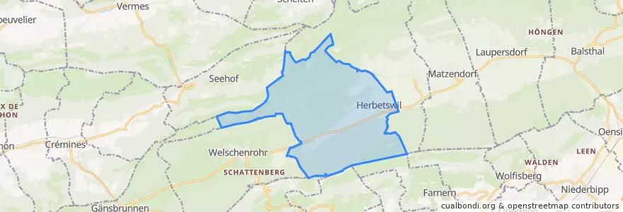 Mapa de ubicacion de Herbetswil.