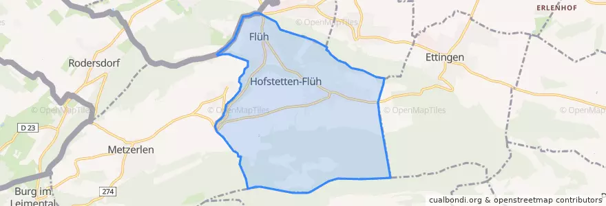 Mapa de ubicacion de Hofstetten-Flüh.