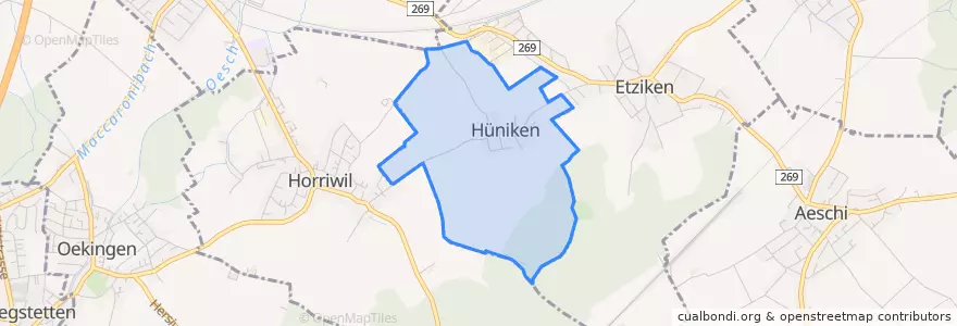 Mapa de ubicacion de Hüniken.