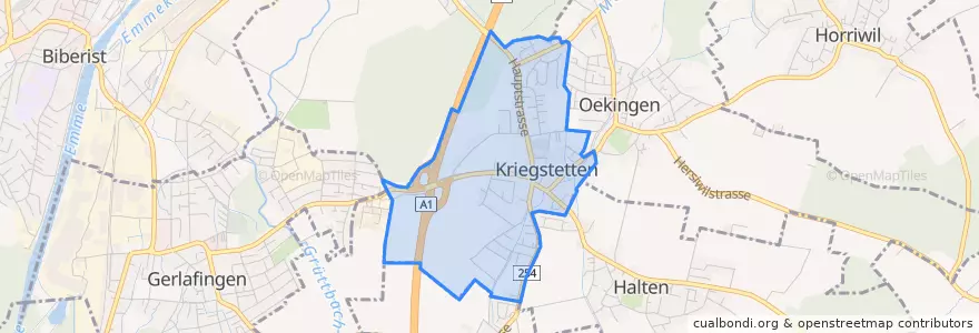 Mapa de ubicacion de Kriegstetten.